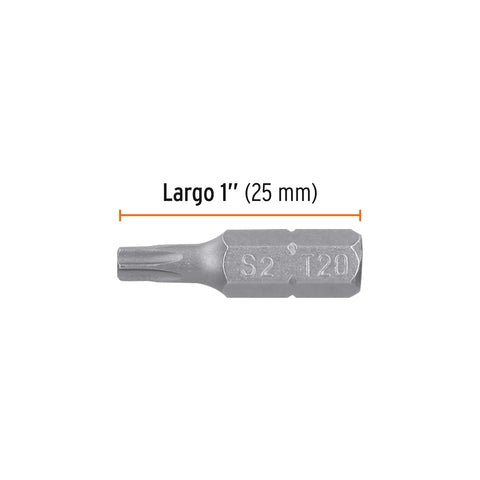 Estuche con 5 puntas torx T20 con seguro largo 1', Expert | PUDE-6120 | 12265