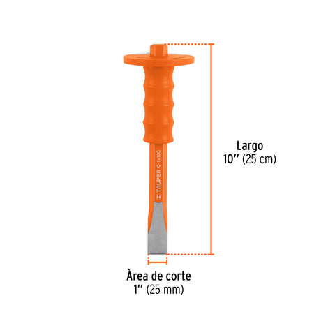 Cincel de corte frío 1 x 10' con grip, Truper | C-1X10G | 12273