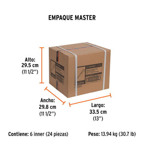 Cincel de corte frío 7/8 x 10' con grip, Truper | C-7/8X10G | 12274