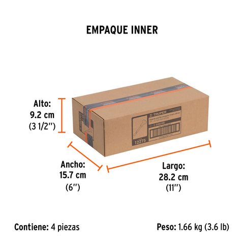 Cincel de corte frío 3/4 x 10' con grip, Truper | C-3/4X10G | 12275