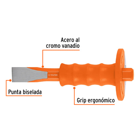 Cincel de corte frío 1 x 8' con grip, Truper | C-1X8G | 12276