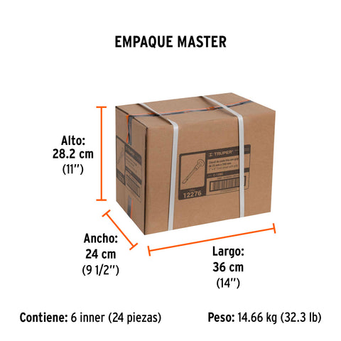 Cincel de corte frío 1 x 8' con grip, Truper | C-1X8G | 12276