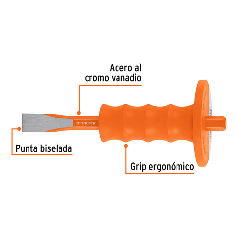Cincel de corte frío 3/4 x 8' con grip, Truper | C-3/4X8G | 12278
