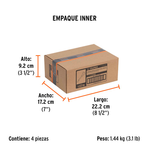 Cincel de corte frío 3/4 x 8' con grip, Truper | C-3/4X8G | 12278