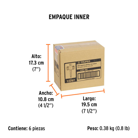 Mini aspersor plástico, dos vias, irrigacion 360°, TRUPER | ASMI-360 | 12297