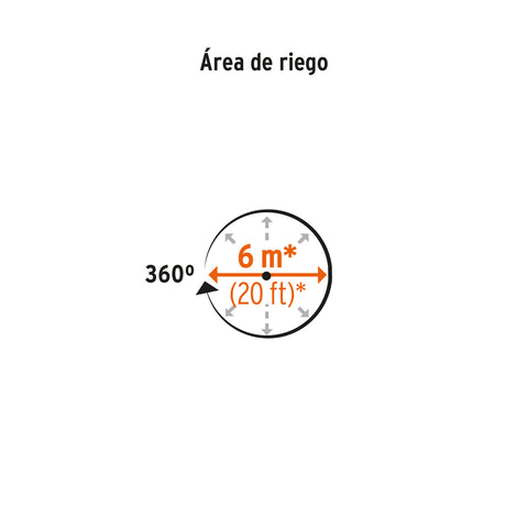 Mini aspersor plástico, dos vias, irrigacion 360°, TRUPER | ASMI-360 | 12297