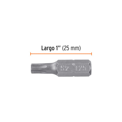 Estuche con 5 puntas torx T25 con seguro largo 1', Expert | PUDE-6125 | 12327