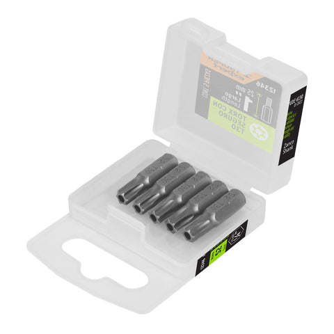 Estuche con 5 puntas torx T30 con seguro largo 1', Expert | PUDE-6130 | 12346