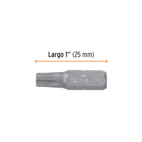 Estuche con 5 puntas torx T30 con seguro largo 1', Expert | PUDE-6130 | 12346