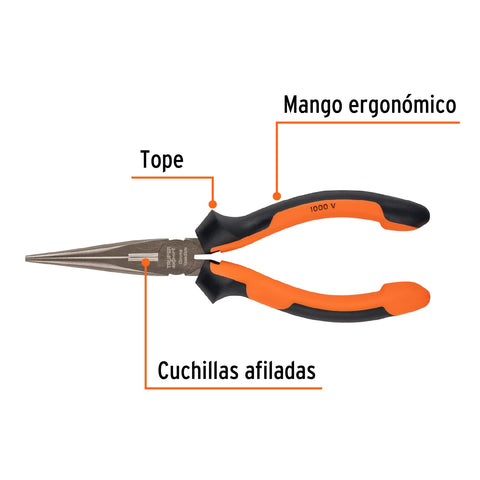 Pinza punta y corte 7' mango Comfort Grip, Truper Expert | T203-7X | 12348