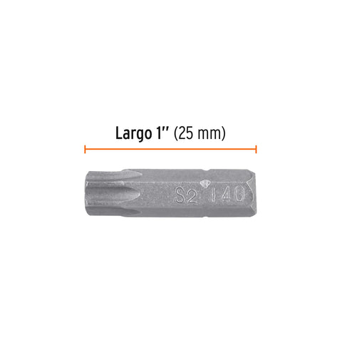 Estuche con 5 puntas torx T40 con seguro largo 1', Expert | PUDE-6140 | 12354
