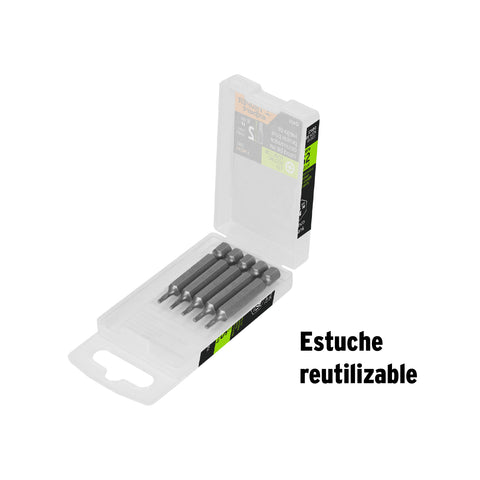 Estuche con 5 puntas torx T25 con seguro largo 2', Expert | PUDE-6225 | 12400