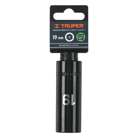 Dado largo cuadro 1/2' de impacto 6 puntas de 19 mm, Truper | D-7319-ML | 12431