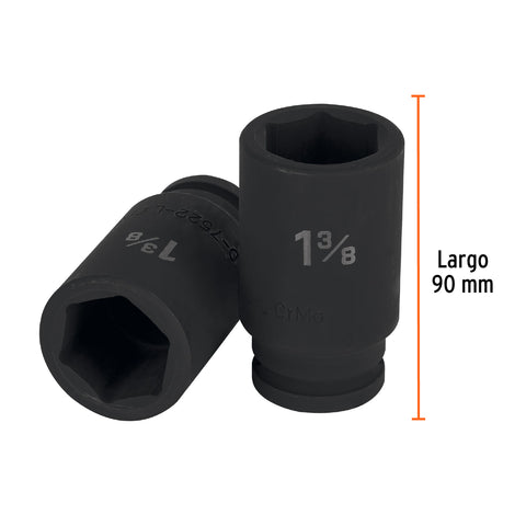 Dado largo de impacto de 1-3/8', 6 puntas, cuadro 3/4' | D-7522-L | 12440