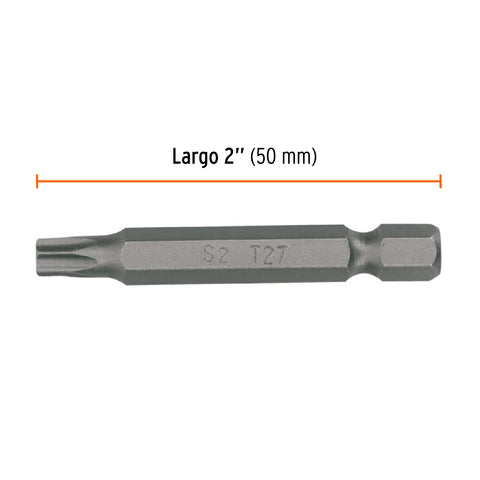 Estuche con 5 puntas torx T27 con seguro largo 2', Expert | PUDE-6227 | 12459