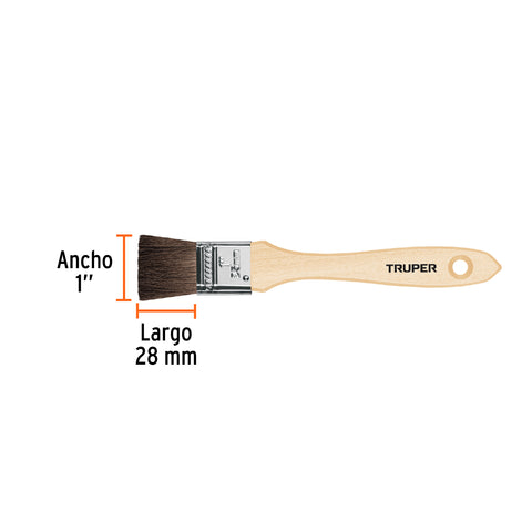 Brocha pelo de camello de 1' con mango de madera, TRUPER | BRT-1C | 12466