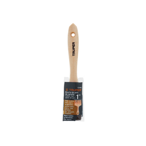 Brocha pelo de camello de 1' con mango de madera, TRUPER | BRT-1C | 12466