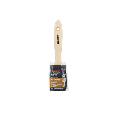 Brocha pelo de camello de 1-1/2' con mango de madera, TRUPER | BRT-1-1/2C | 12467