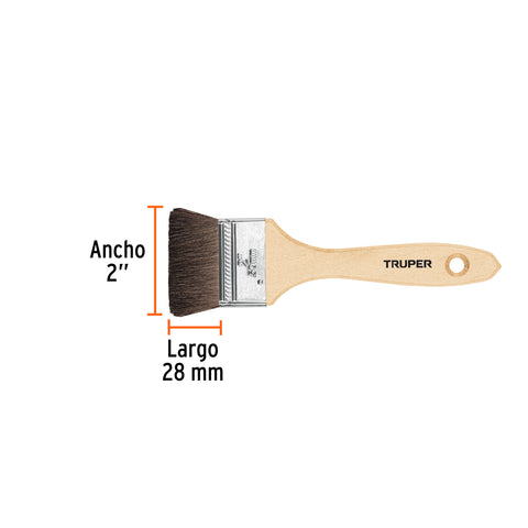 Brocha pelo de camello de 2' con mango de madera, TRUPER | BRT-2C | 12468