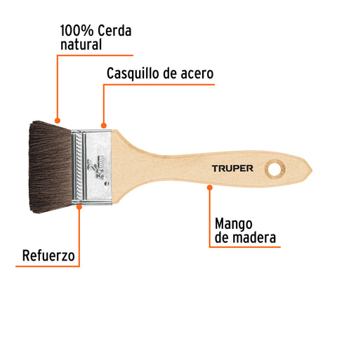 Brocha pelo de camello de 2' con mango de madera, TRUPER | BRT-2C | 12468