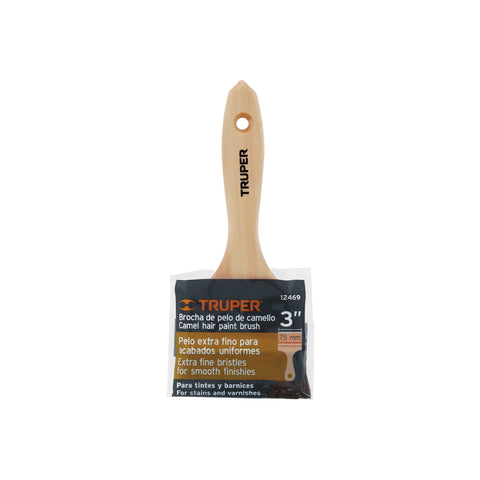 Brocha pelo de camello de 3' con mango de madera, TRUPER | BRT-3C | 12469