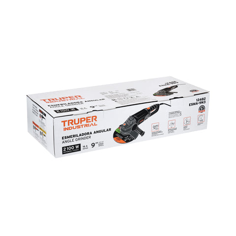 Esmeriladora angular 9', 2100W, TRUPER INDUSTRIAL | ESMA-9N3 | 12482