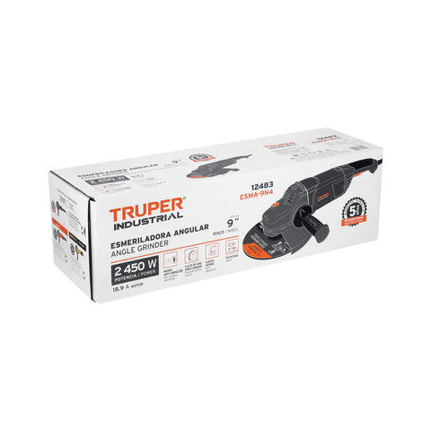 Esmeriladora angular 9', 2450W, TRUPER INDUSTRIAL | ESMA-9N4 | 12483