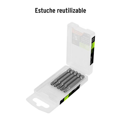 Estuche con 5 puntas torx T30 con seguro largo 2', Expert | PUDE-6230 | 12484