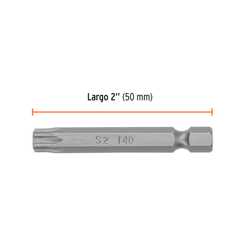 Estuche con 5 puntas torx T40 con seguro largo 2', Expert | PUDE-6240 | 12485