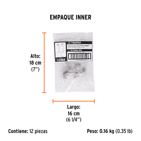 Bolsa con 2 carbones de repuesto para ESMA-9N4, TRUPER | CB-ESMA-9N4 | 12488
