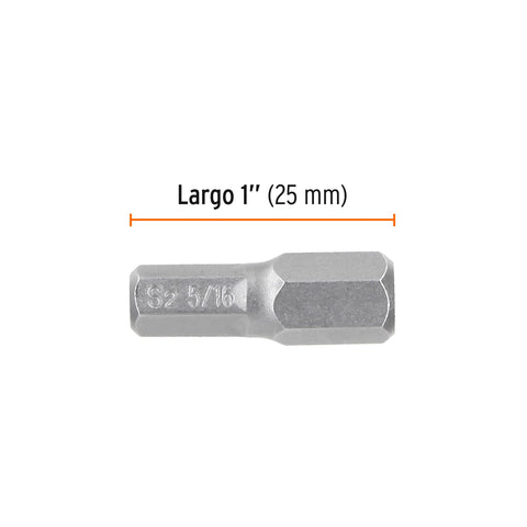 Estuche con 5 puntas hexagonales de 5/16mm largo 1', Expert | PUDE-7131 | 12494