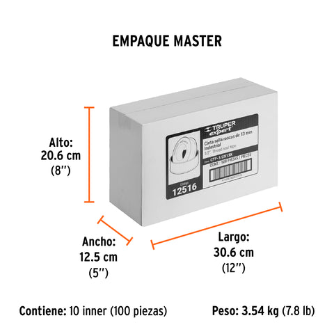 Cinta sella roscas 1/2' x 13m, Seal Pro Industrial, Expert | CTF-1/2X13X | 12516