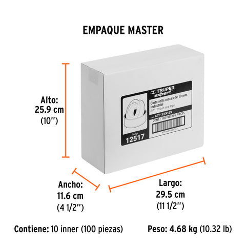 Cinta sella roscas 3/4' x 13m, Seal Pro Industrial, Expert | CTF-3/4X13X | 12517