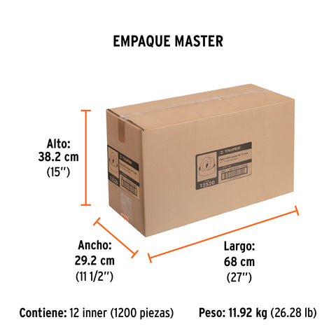 Cinta sella roscas 1/2' x 7m, uso general, TRUPER | CTF-1/2 | 12520
