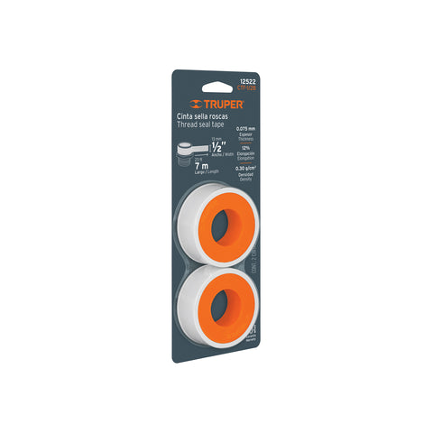 Blíster con 2 cintas sella roscas 1/2' x 7m, uso general | CTF-1/2B | 12522
