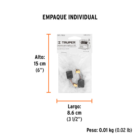 Bolsa con 2 carbones de repuesto para CEP-12, TRUPER | CB-CEP-12 | 12536