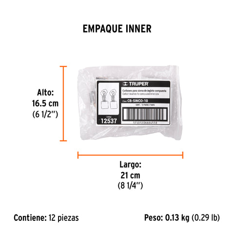 Bolsa con 2 carbones de repuesto para SINCO-10, TRUPER | CB-SINCO-10 | 12537