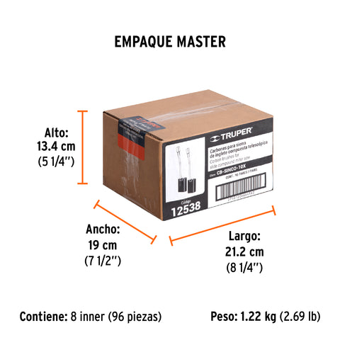 Bolsa con 2 carbones de repuesto para SINCO-10X, TRUPER | CB-SINCO-10X | 12538