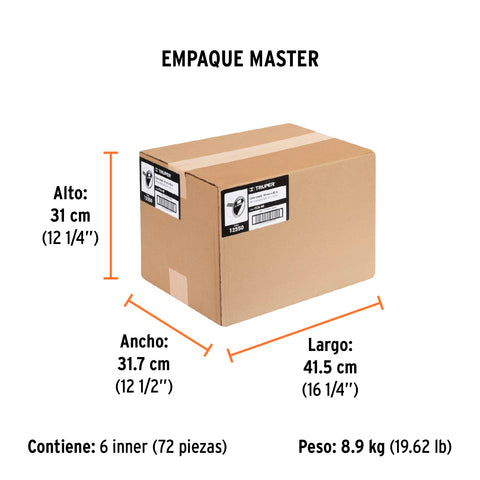 Cinta de empaque 48 mm x 40 m canela, Truper | CCA-40 | 12550