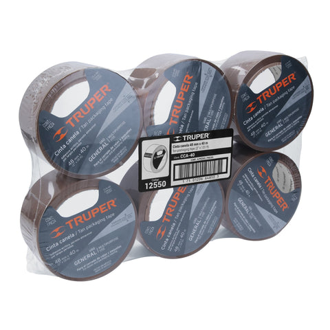 Cinta de empaque 48 mm x 40 m canela, Truper | CCA-40 | 12550