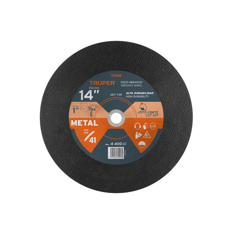 Disco Tipo 41 de 14' x 3.1 mm para corte de metal, TRUPER | ABT-739 | 12568