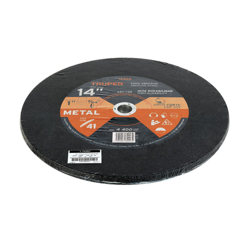Disco Tipo 41 de 14' x 3.1 mm para corte de metal, TRUPER | ABT-739 | 12568