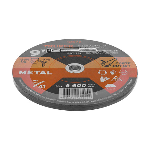 Disco de 9' para corte de metal, tipo 41, Truper | ABT-791 | 12572