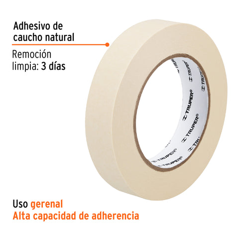Cinta masking tape de 1' x 50 m, Truper | MSK-1 | 12591
