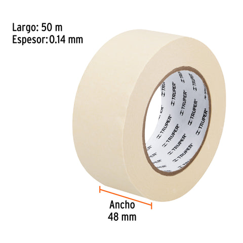 Cinta masking tape de 2' x 50 m, Truper | MSK-2 | 12593