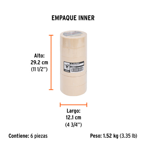 Cinta masking tape de 2' x 50 m, Truper | MSK-2 | 12593