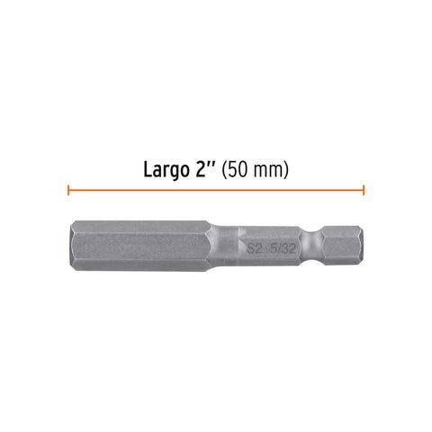 Estuche con 5 puntas hexagonales de 5/32mm largo 2', Expert | PUDE-7215 | 12628