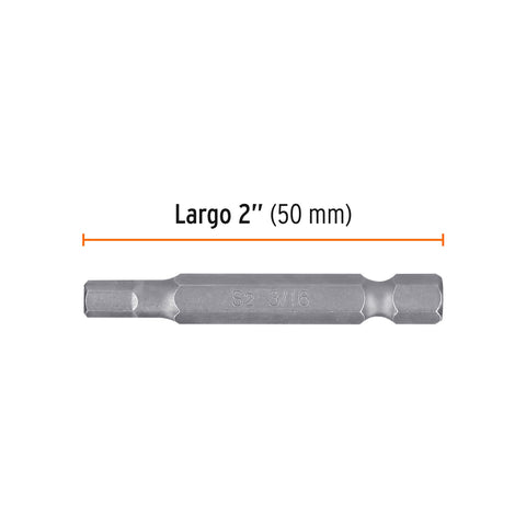 Estuche con 5 puntas hexagonales de 3/16mm largo 2', Expert | PUDE-7218 | 12629