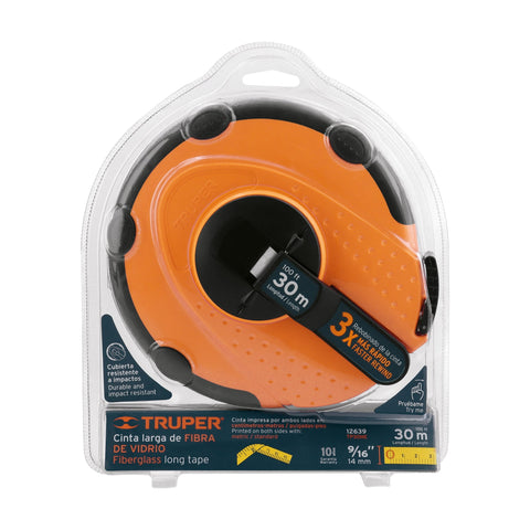 Cinta métrica larga 30m fibra de vidrio, carcasa plástica | TP30ME | 12639