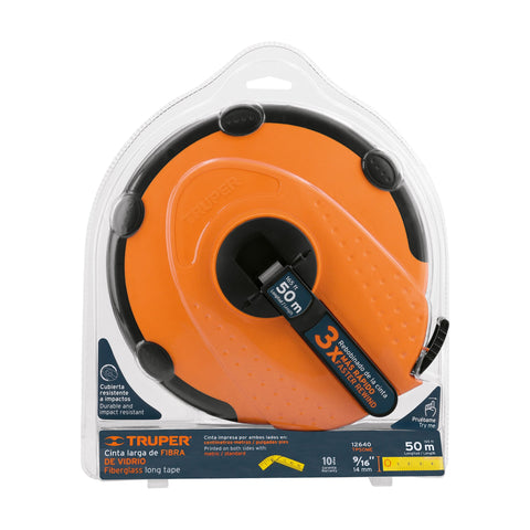 Cinta métrica larga 50m fibra de vidrio, carcasa plástica | TP50ME | 12640